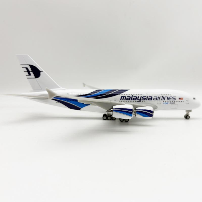 1/240 Scale 30CM Malaysia Airways Aircraft A380 Resin Diecast Model Miniature Plane With Landing Gear Home Decoration Collected