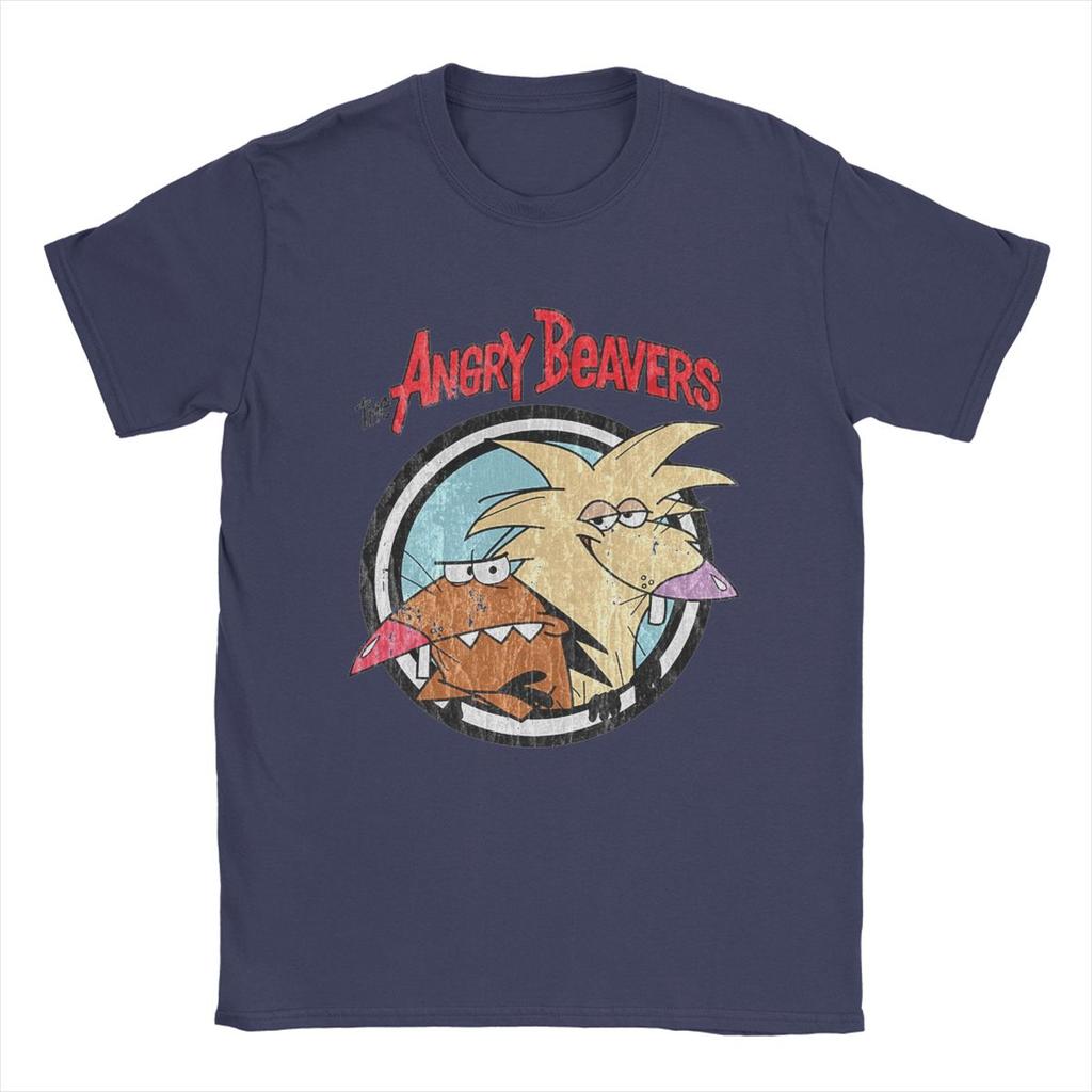 Angry Beavers T Shirt for Men Cotton Novelty T-Shirt Crewneck Tees Short Sleeve Clothes Summer