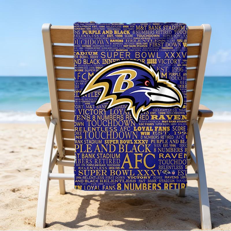 Baltimore Logo Art Quick-Dry Microfiber Beach Towel Super Soft & Absorbent for Bath, Beach, Travel Bath Time Accessory, Fan gifts