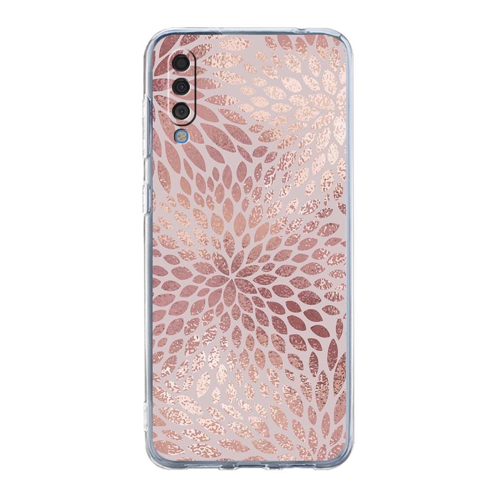 Phone Case For Samsung A16 A14 A12 A22 A32 5G A34 A42 A52 A54 A50 A70 A40 A20E A10S A20S A04S A06 Cover Beautiful Rose Gold Art