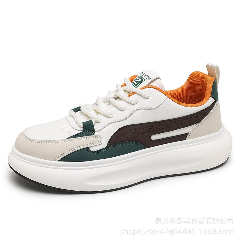 thick-soled cushioning comfortable leather sneakers new outdoor low-top casual shoes board shoes 39