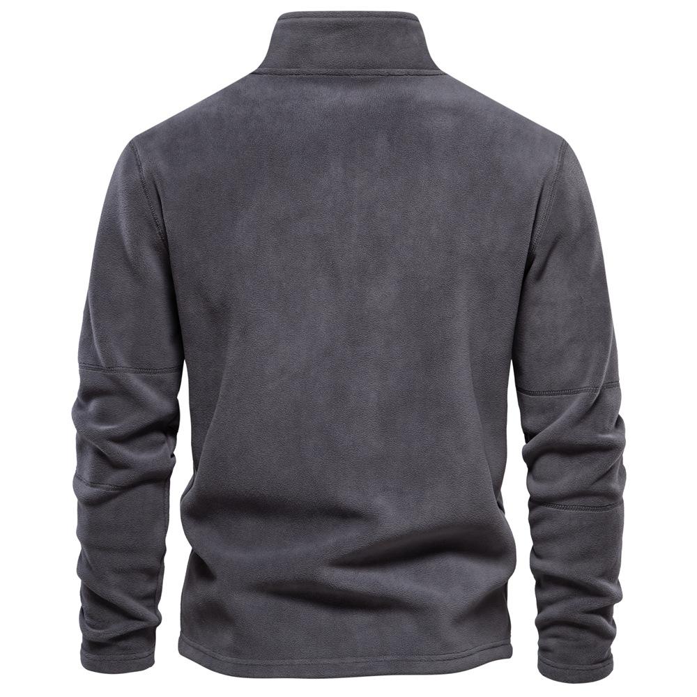 Men's Autumn and Winter New Item Standing Collar Half Zipper Long Sleeved Sweatshirt Standing Collar, Men's Fleece Top