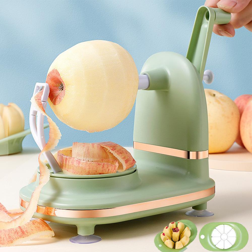 Multifunctional Kitchen Peeler Hand-cranked Manual Fruit Peeler Apple Pear Slicing Tool With Fruit Divider And Spare Blades