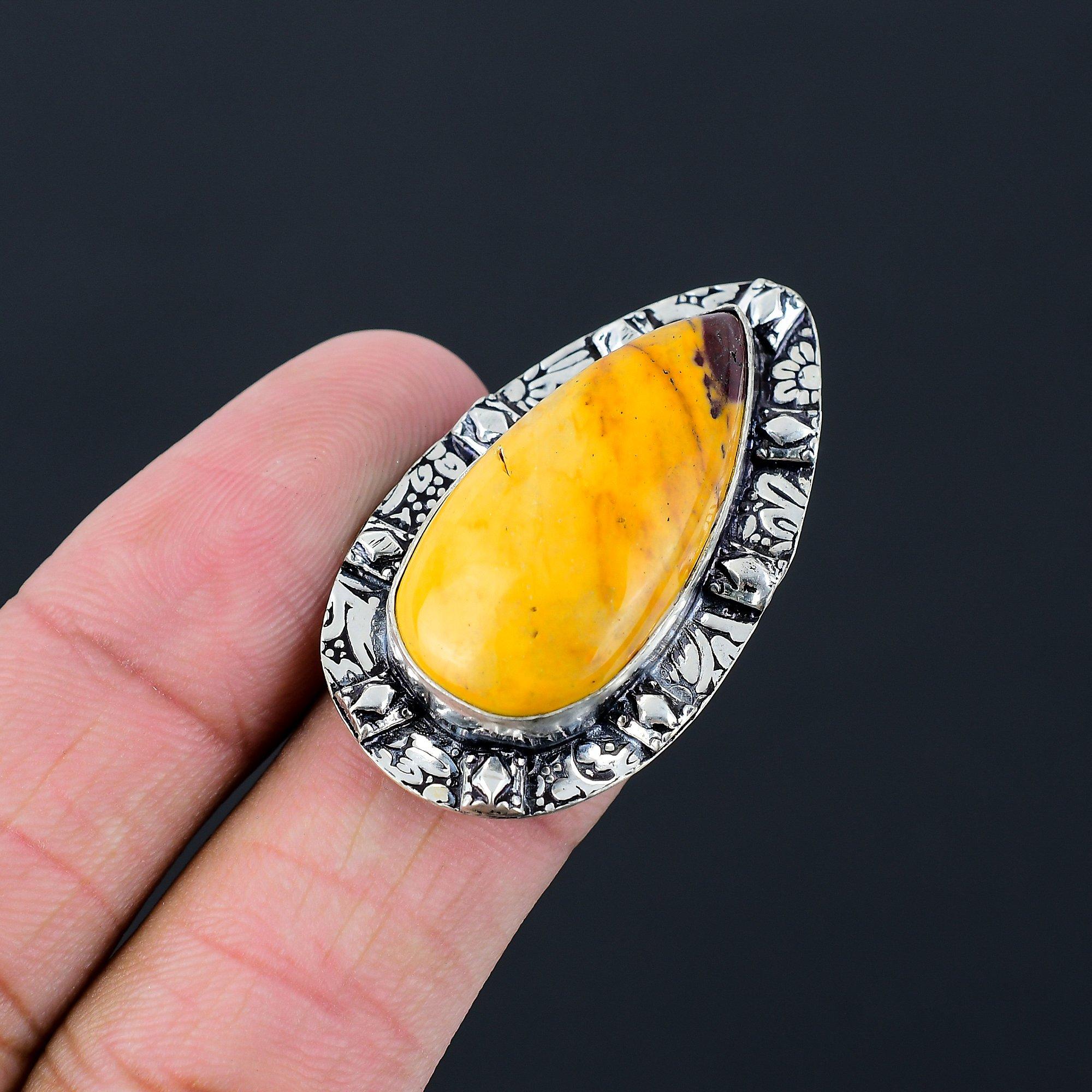 

Natural Mookaite Gemstone Promise Ring Size 6.5 925 Sterling Silver Jewelry 6.5