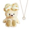 Petit Luu Ribbon Moco Flower Necklace Gift & (Biscuit Normal)