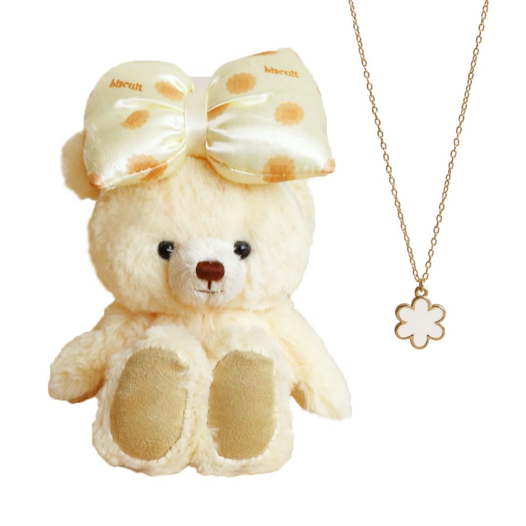 

Petit Luu Ribbon Moco Flower Necklace Gift & (Biscuit Normal)
