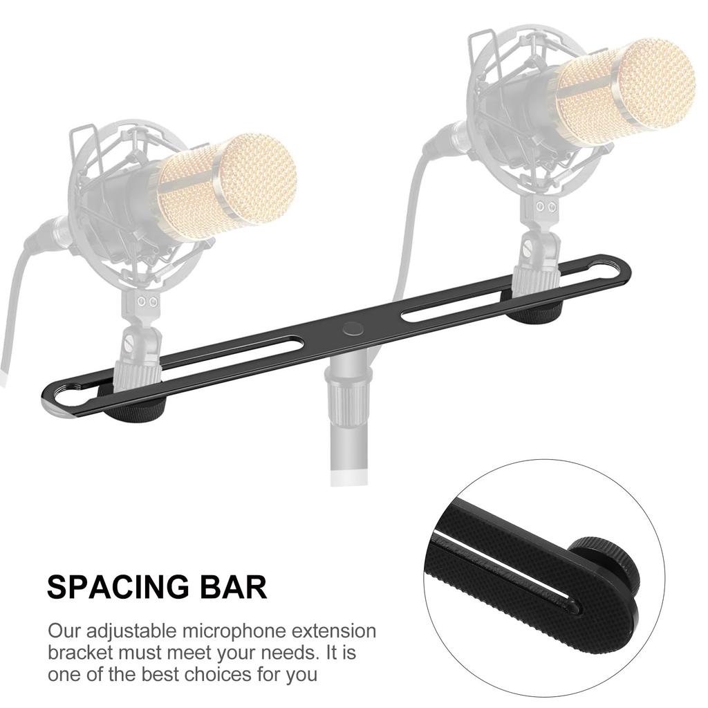 ERINGOGO Microphone Microphone Microphone Extension 2 Aluminum Can Be Used with 2 Microphones At the Same Suitable for Microphones and Adjustable for