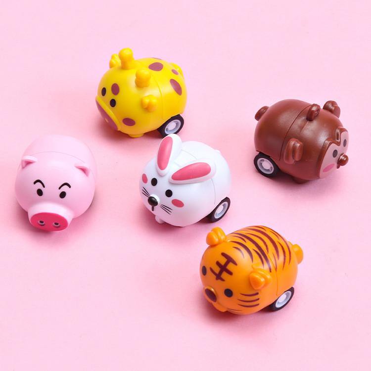 Tiger Rabbit Plastic Animal Inertia Toy Car With Push And Slide Function For Kids Development