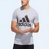 adidas T Shirts Men's Gray Crew Neck Moderate Straight Fit ED9607