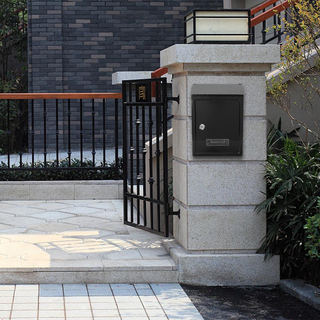 Wall Mount Mailbox Iron Vintage Lockable Metal Letter Box Outdoor Box European Style Outdoor Decor