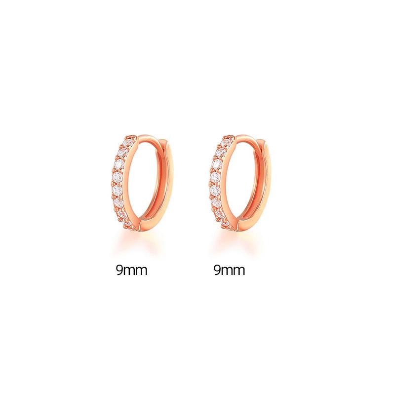 Cao Shi Korean Zircon Diamond Earrings - Simple, Fresh, Round Ear Buckle for Women