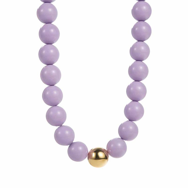 Solid Color Acrylic Bead Necklace Sweet Candy Colored Bead Fashion Cute Bohemian Handmade Colorful Collarbone Chain