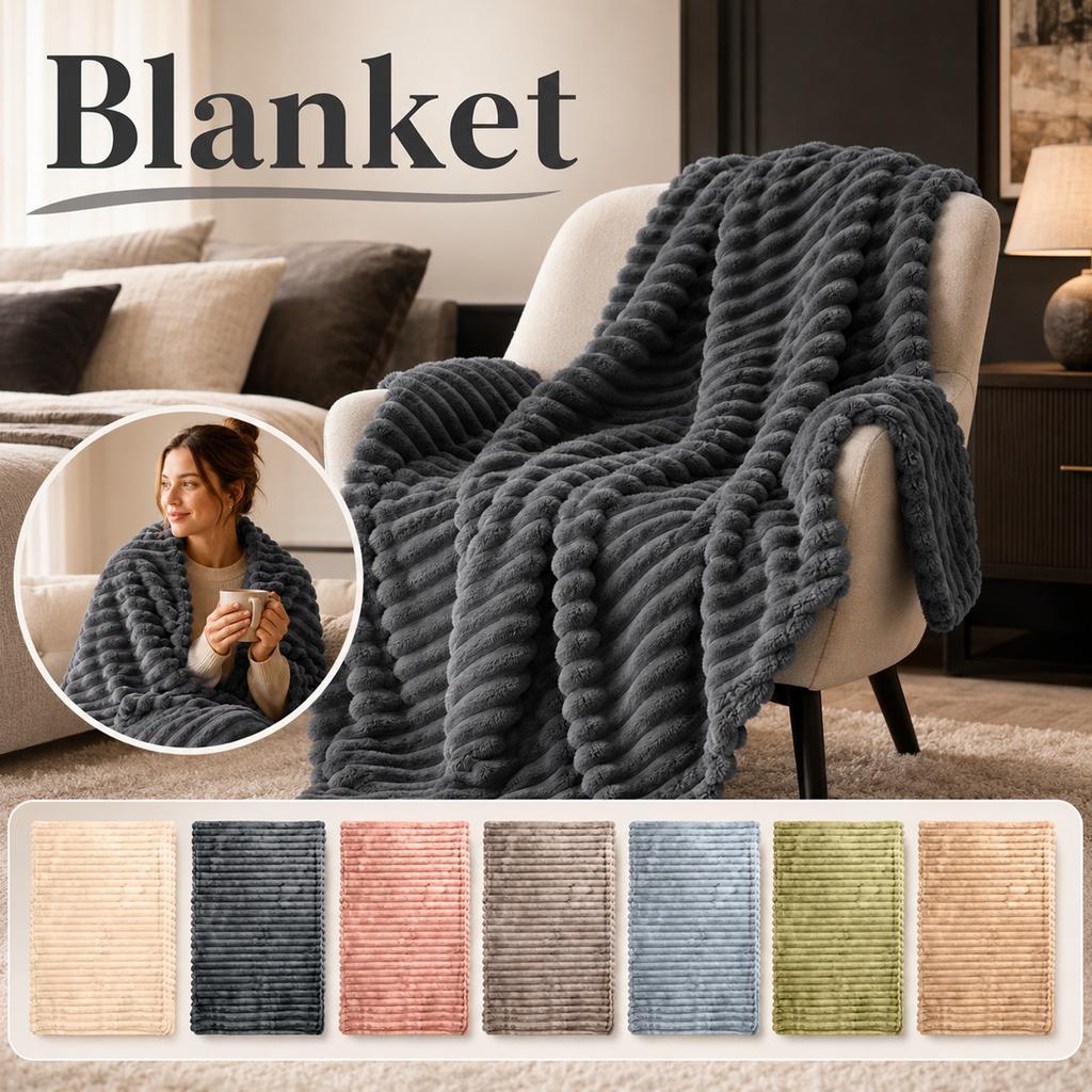 Thick Flannel Blanket for Bed and Sofa, Cozy Warm Throw for Cold Winter Nights