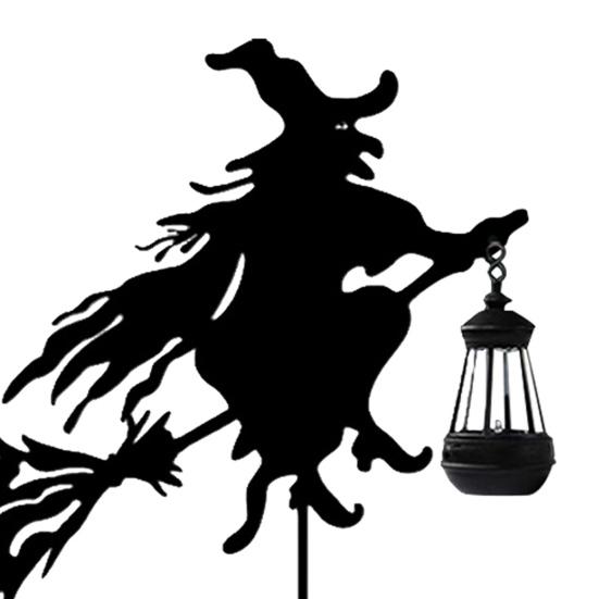 1/2Pcs Outdoor Witch Solar Lanterns Halloween Decorations Weather-Resistant