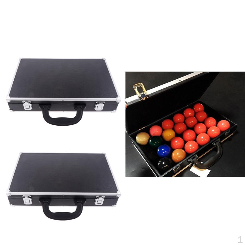 2pcs/ Ball BoxSnooker Metal Lockable Carrying Case Black