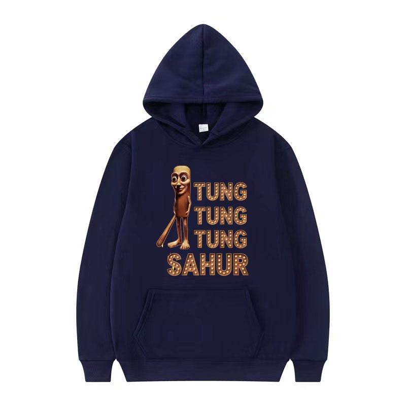Funny Tung Tung Tung Sahur Italian Brainrot Meme Hoodie Unisex Humor Long Sleeve Hoodies Men Casual Hip Hop Oversized Sweatshirt