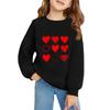 Girls Round Neck Pullovers For Kids Printed Baby Tops Valentine's Day