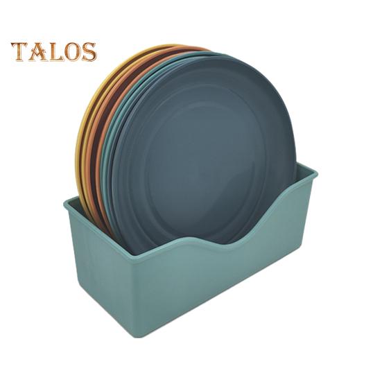 

8 шт. легкие пластиковые тарелки, небьющиеся многоразовые обеденные тарелки, которые можно мыть в посудомоечной машине, красочные тарелки для кухни, повседневные тарелки для кемпинга Round разноцветный