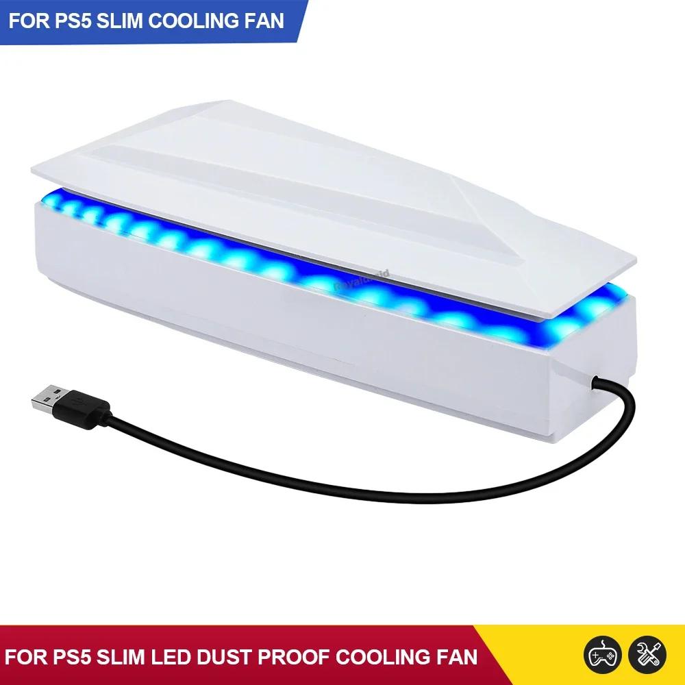 Ventola di Raffreddamento Superiore per PS5 Slim con Luce LED RGB Radiatore Host di Gioco Ventola di Raffreddamento Superiore Antipolvere per Console PS5 Slim