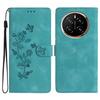 For Honor Magic7 Pro 5G Case Leather Imprinted Flower Phone Cover Wallet with Wrist Strap