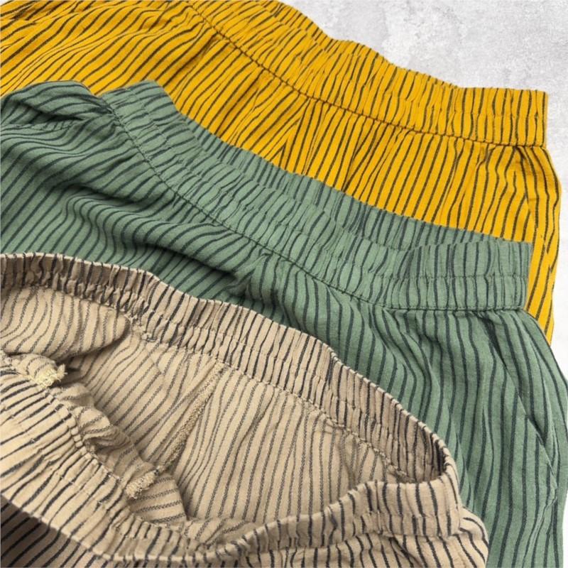 Johnature Japanese Striped Casual Pants Spring Summer Loose Wide-leg Women Ankle-lenght Harem Pants