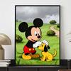 Disney diamond art painting kit Mickey and Pluto 5D handmade diy diamond painting, home wall decoration