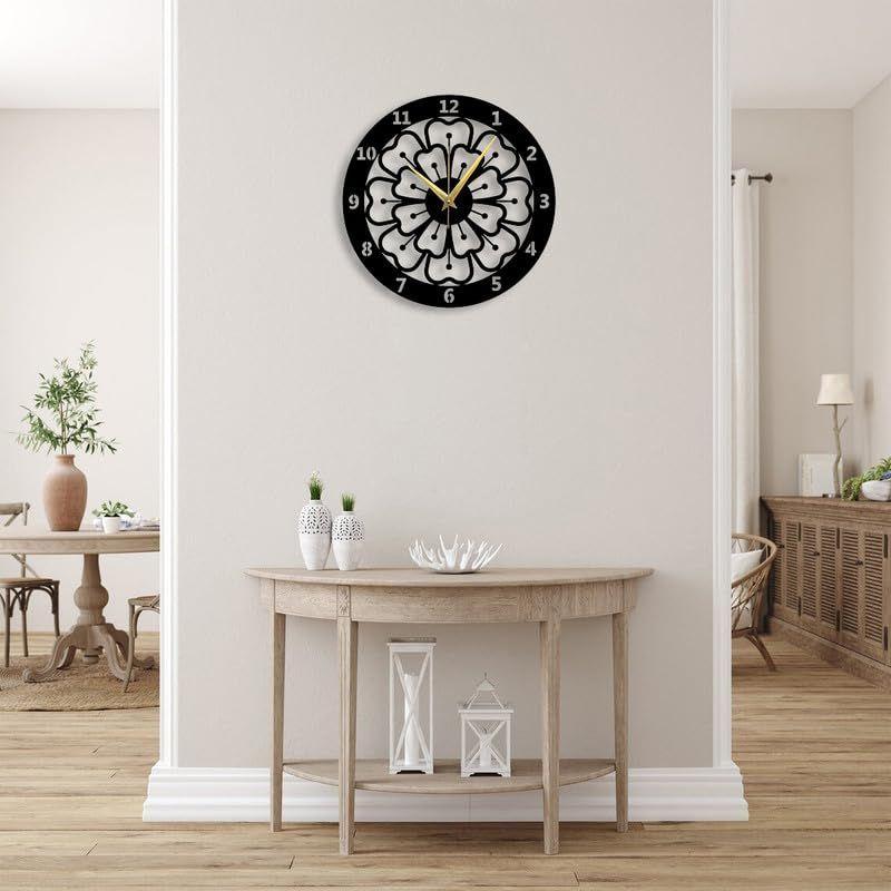 Stylové nástěnné hodiny s čísly/Velké hodiny a nástěnná ozdoba/Kovové venkovní nástěnné hodiny do ložnice, kanceláře - Černé