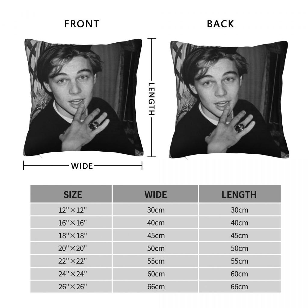 Federa per Cuscino Quadrata Leonardo Dicaprio Poliestere Lino Velluto Stampato Cerniera Decorativa Copricuscino per Stanza 18"