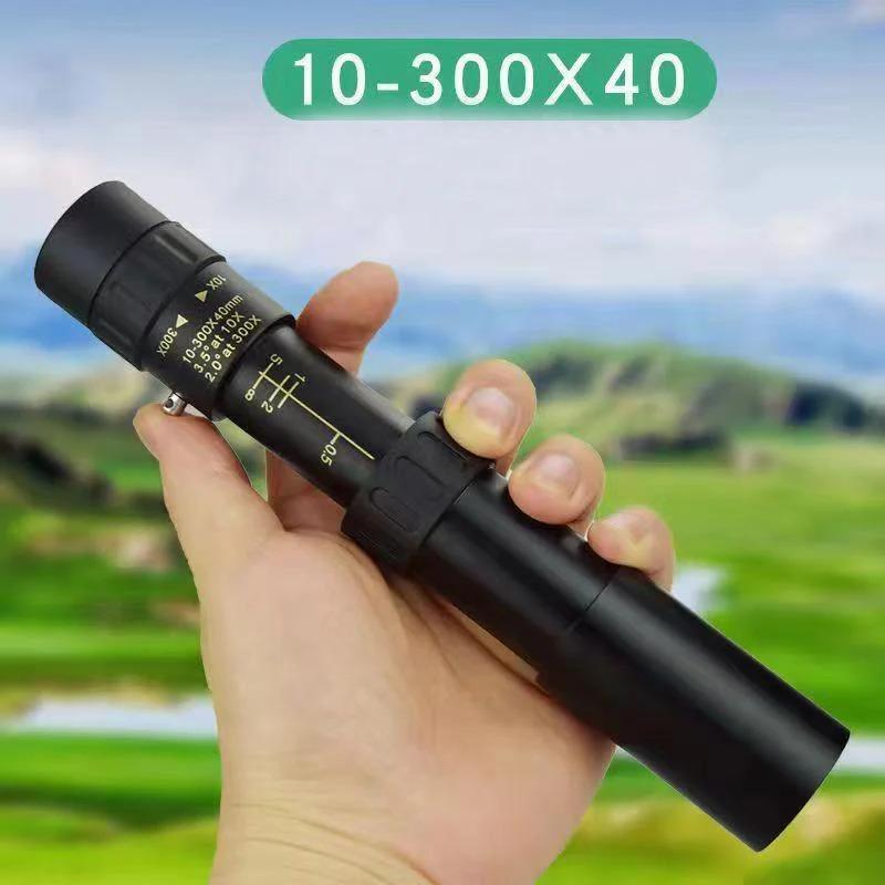 10-300x40 Zoom Telescope HD 4K Portable Strong Binoculars Long Range Professional Monocular BAK4-Prisms For Hunting Camping
