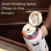 600ml Insulated Cup Large Capacity Vacuum-insulated Bottle Gifts Cartoon Water Cups