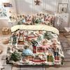 Bed Three-Piece Christmas Element Quilt Cover Pillowcase Digital Printing Kit