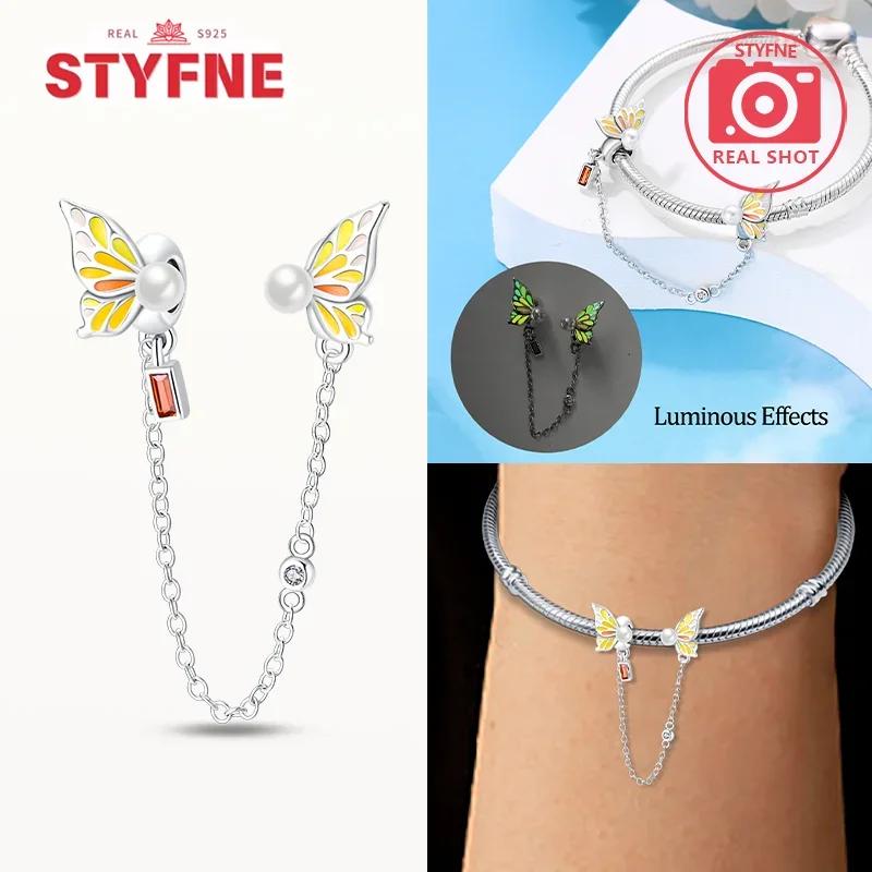 Copper Cute Cat Charms Heart Bead Safety Chain Fit Original Bracelet Diy Fine Jewelry For Women Diy Ladies Party Gifts