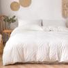 3PCS/set Khaki Tufted Duvet Cover Set Line Comforter Cover Geometric Bed Set Lightweight Down Bedding Set for All Season