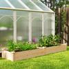 Raised Garden Bed Wood, Planting Bed with Partition, Open Bottom, Cold Frame Garden Bed, 235 x 66 x 26 cm, Natural Wood