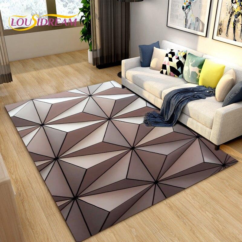3D Abstract Geometric Visual Illusion Area Rug Large,Carpet Rug for Living Room Bedroom Sofa,Kitchen Doormat Non-slip Floor Mat