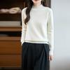 Women's High Neck Cashmere Wool Sweater, 2025 Edition - Thickened White Knitwear for Autumn and Winter