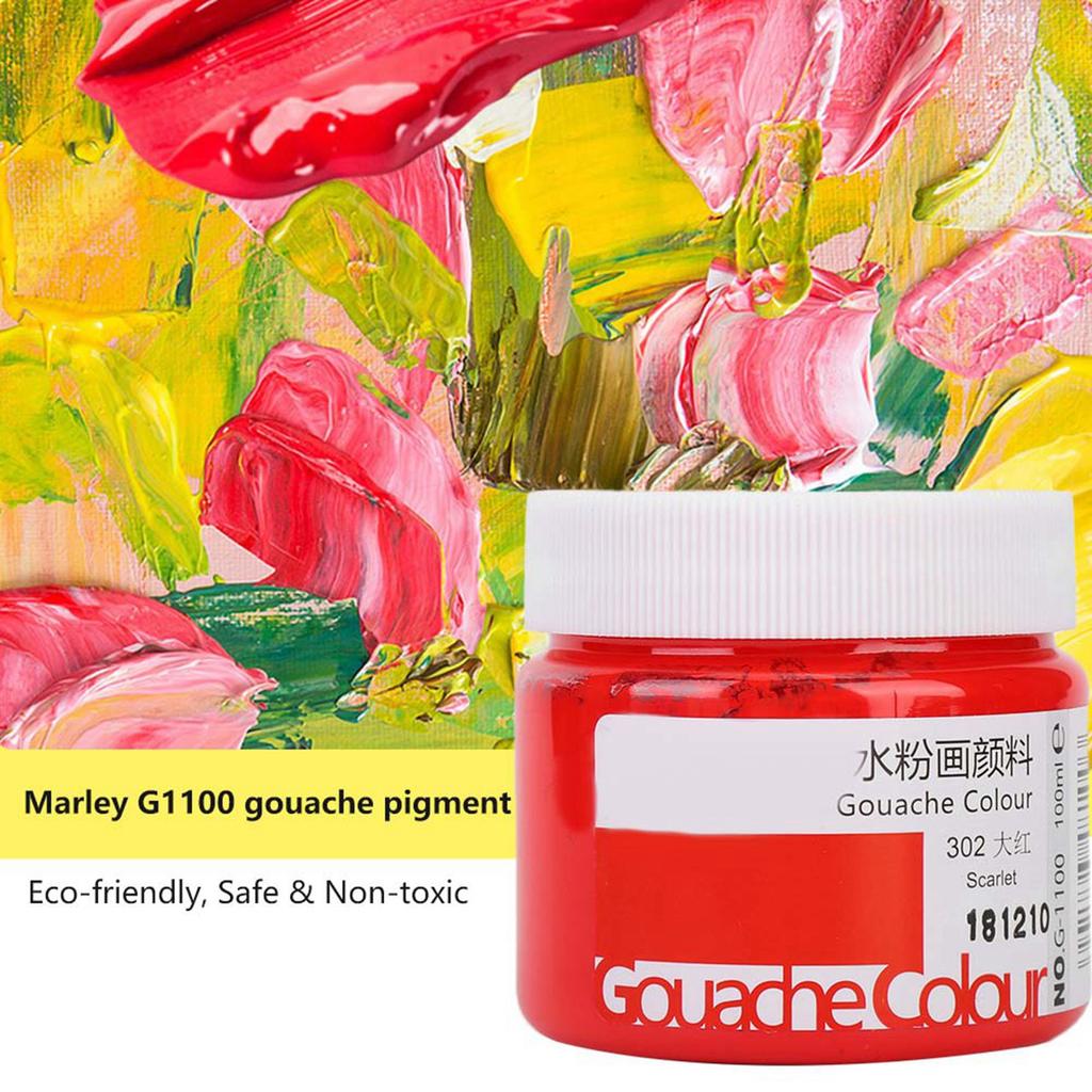 100ml Colorful Watercolor Paint Gouache Pigment Student Art Painting Supplies(Red)