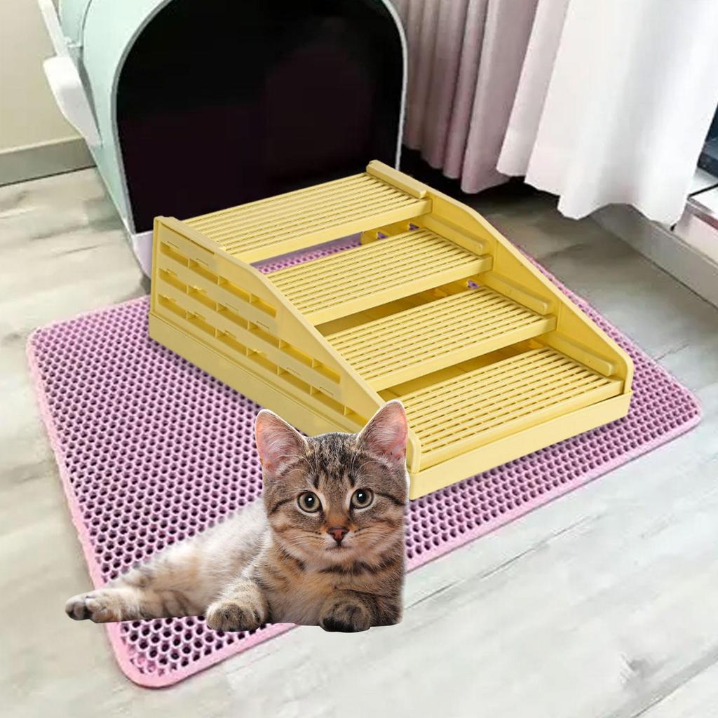 4 Steps Cat Litter Box Ramp Pet Supplies Detachable Practical Cat Litter Box Step