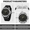 SAPPHERO Men's Analog Watch, 50M Water Resistant, Luminous Hands, Silicone Band, Date Display, Easy to Read, Suitable for Business, Outdoors, and