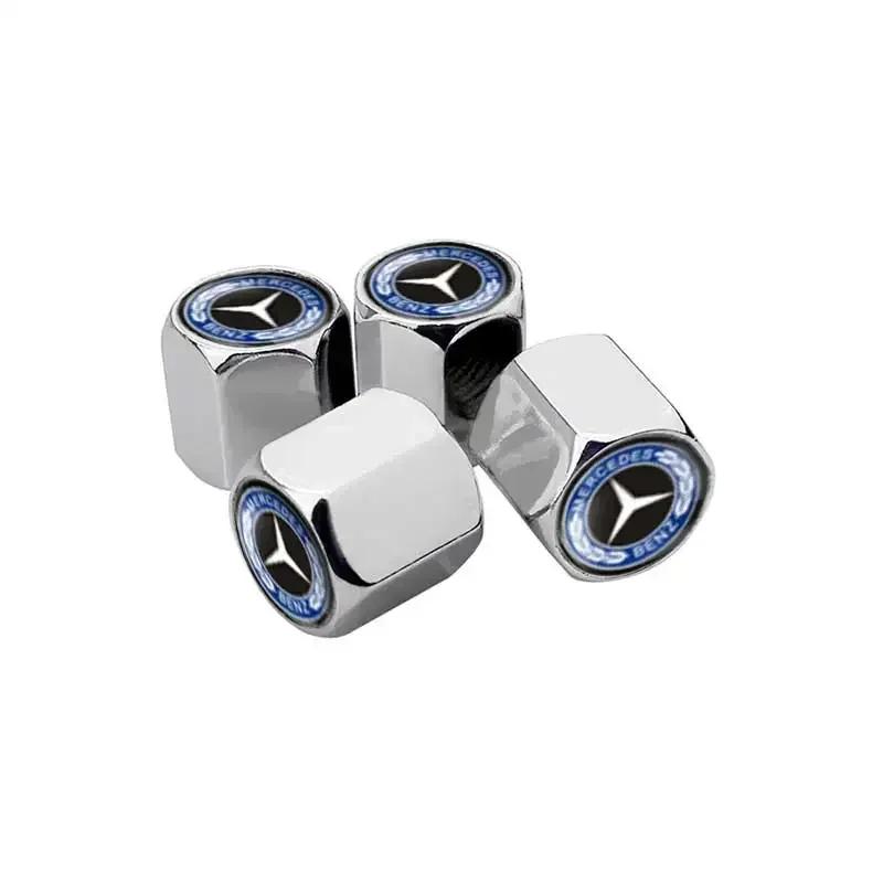 4PCS Car Wheel Tyre Tire Valve Stem Caps Metal Covers for Mercedes Benz CLK CLA GLB GLE W166 GLC W204 W205 W212 W211 W124 W210