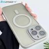 Matte Magnetic Clear Ultra Thin Slim Phone Case for iPhone 17 16 15 14 13 Pro Max Wireless Charging Magsafe Cover with Lens Film
