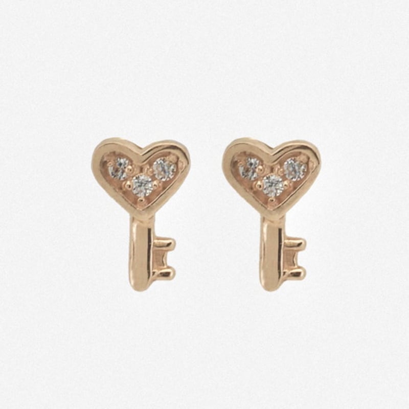 youngglow 14k cubic heart key piercing