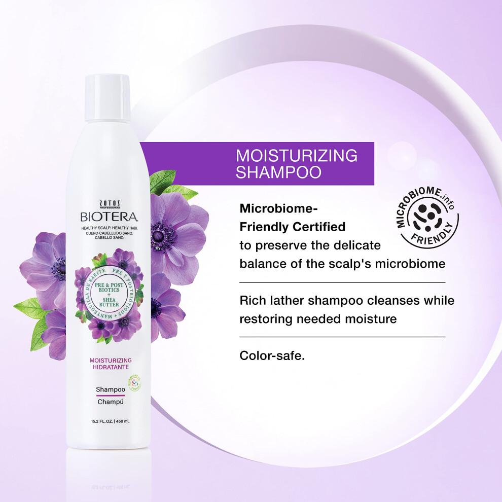 Biotera Feuchtigkeitsshampoo | Spendet Feuchtigkeit und spendet trockenem, mittelfeinen Haar | Mikrobiomfreundlich | Vegan und tierversuchsfrei | Para
