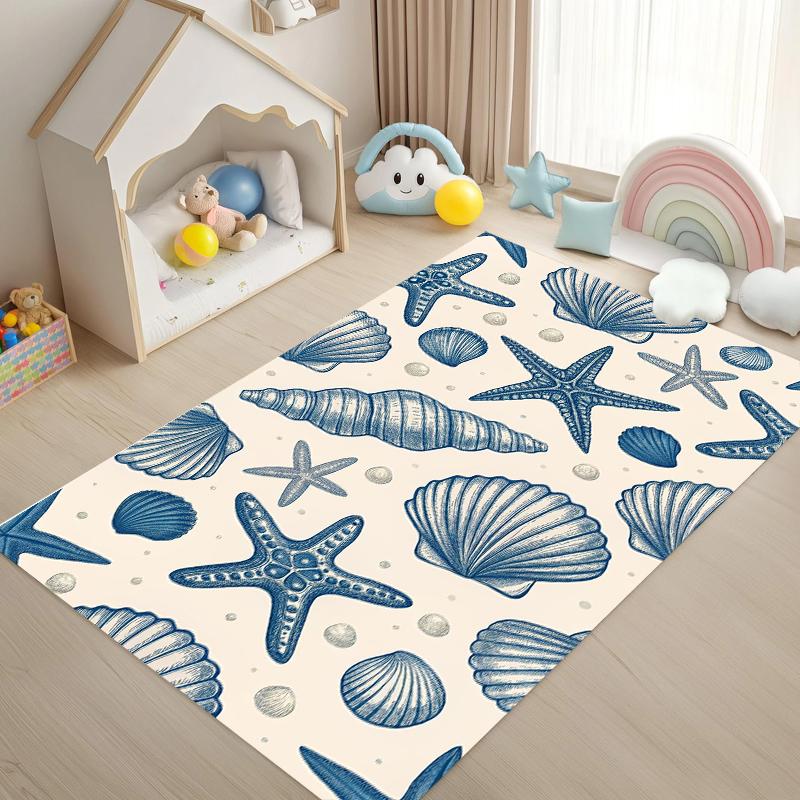 Sea Turtle 2D Print Large Carpet Marine Animal Series Area Rugs Living Room Non-slip Mat Home Decorative Kids Play Bedroom Rug