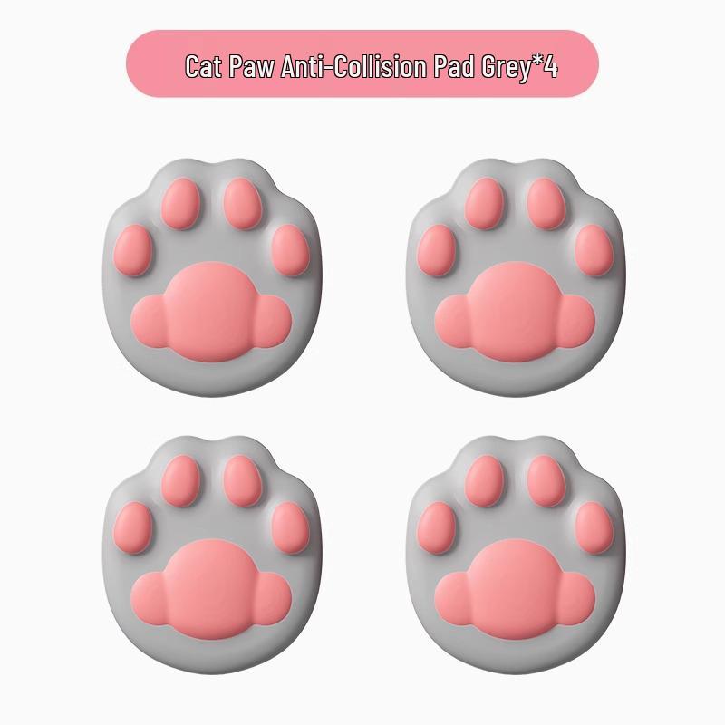 Cute Cat Paw Silicone Door Stopper and Wall Protector Sticker