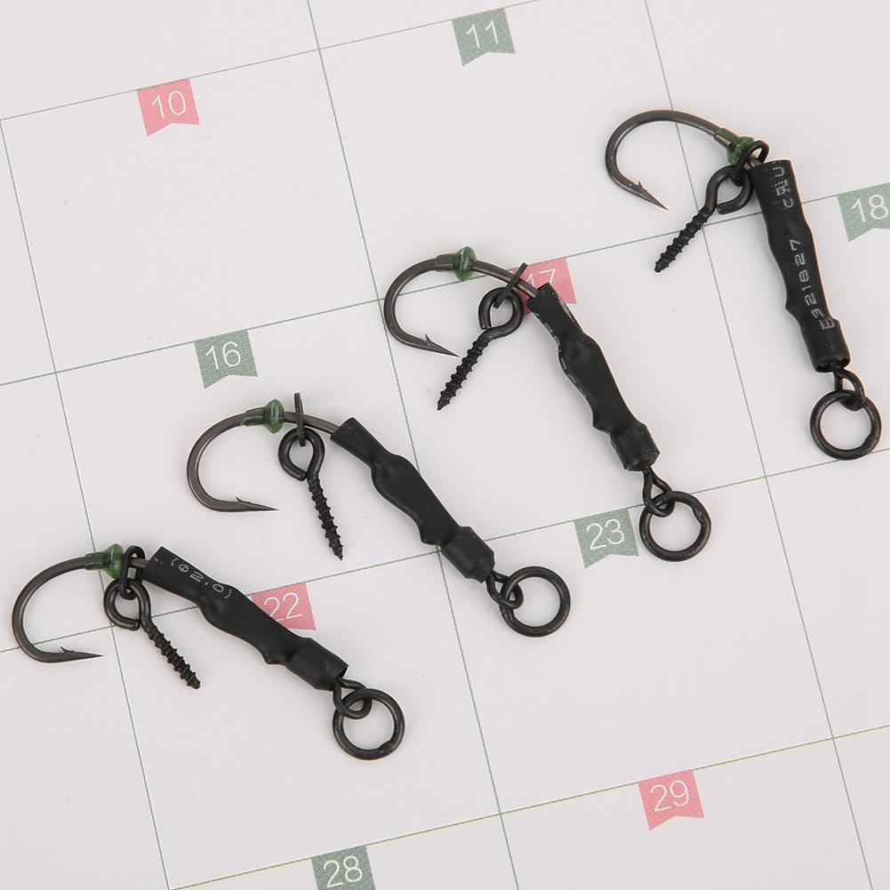 

8 шт. Ronnie Rigs Barbed Swivels Carp Fishing Hook Fish Kit Accessories black 8# Barbed