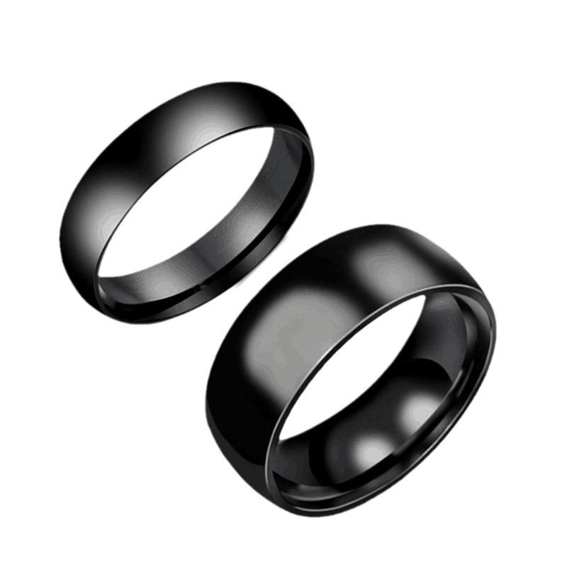 Men's 468mm Polished Titanium Steel Ring - Simple, Sweet Couple Style