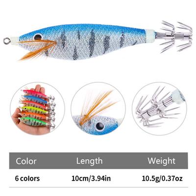 Luminous Wooden Shrimp Fishing Bait Box Hard Fake Bait 10-10.5CM Wood Shrimp Fake Bait for Angling
