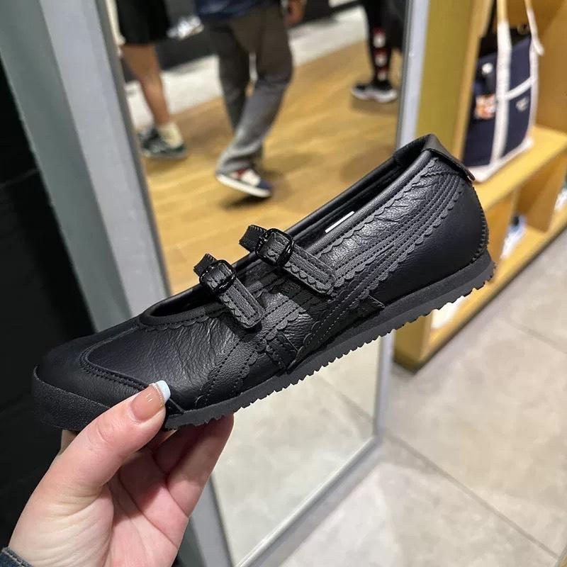 

Sheepskin version~ retro round head shallow mouth Velcro sports flat ballet single shoes women s Mary Jane shoes German training shoes 40 чёрный