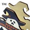 Holiday Party Dining Accessories Halloween Ghost/Cat Wooden Napkin Holder, Cute Paper Towel Decorative Autumn Theme Festive Decor Stand, Freestanding